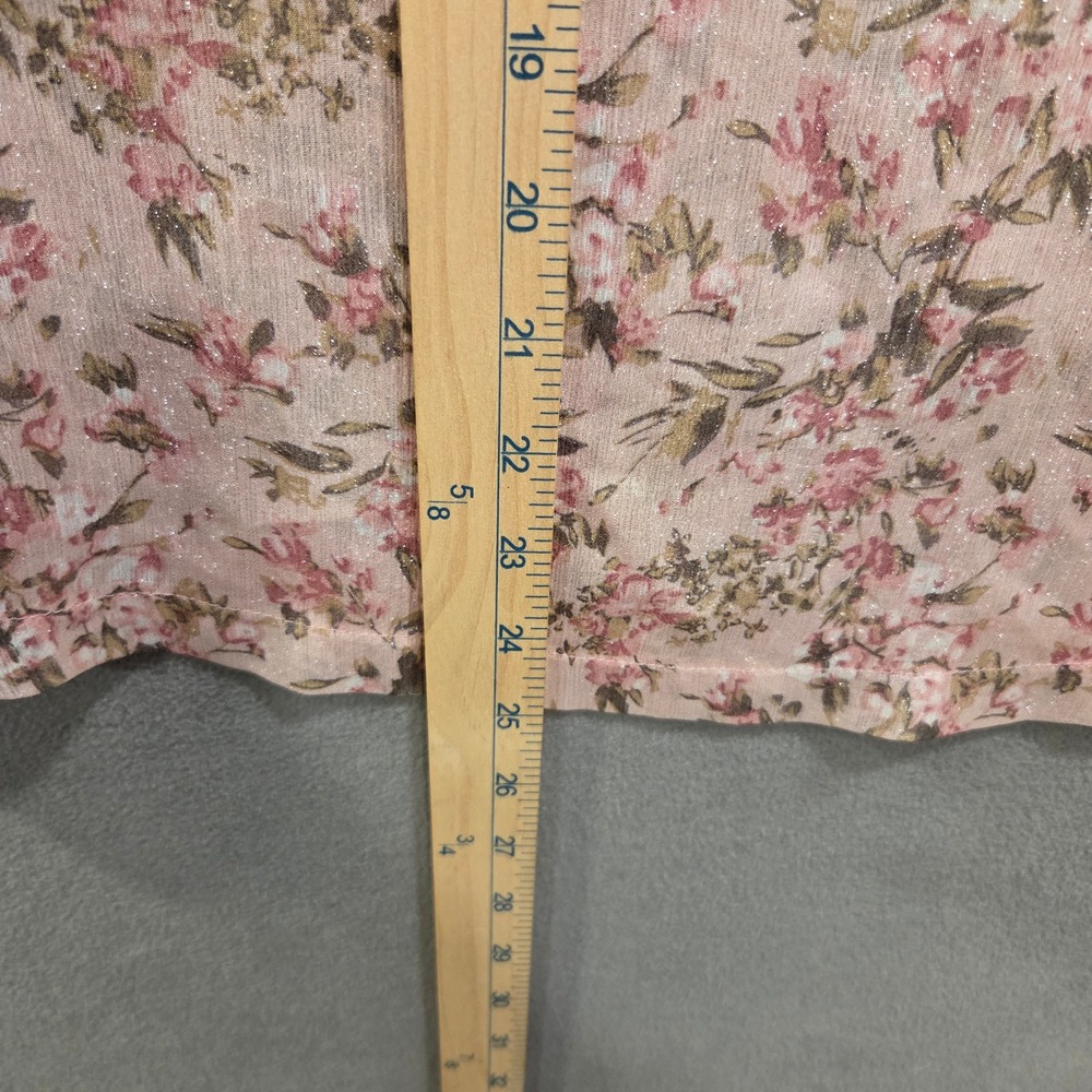 Vianni Plus Sheer Floral Blouse Womens 36 (8/10) Ruffle Coquette Cottage Boho - Picture 8 of 8